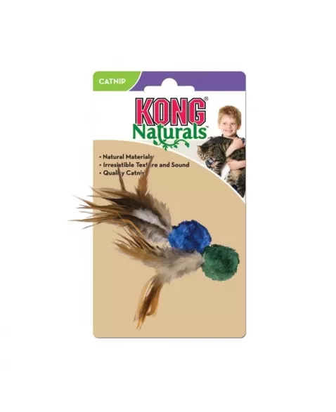 KONG CRINKLE BALL W/ FEATHERS 2PK (CC4)