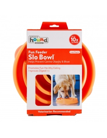 OH FUN FEEDER SLOBOWL ORANGE LG (51001)
