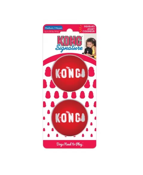 KONG SIGNATURE BALLS 2-PK MEDIUM (SKB2)