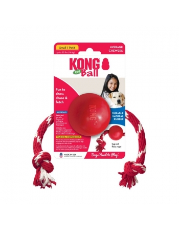KONG BALL W/ ROPE SMALL (KB21)