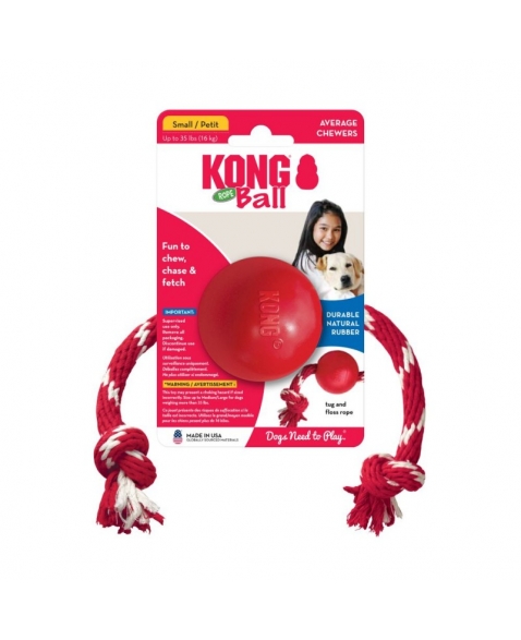 KONG BALL W/ ROPE SMALL (KB21)