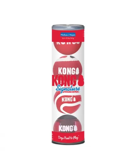 KONG SIGNATURE BALLS 4-PK MEDIUM (SKM2)