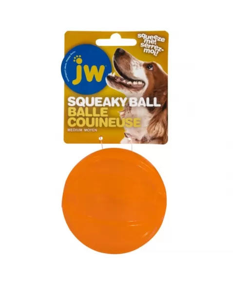 PM JW SQUEAKY BALL ASSORT MED (43606)