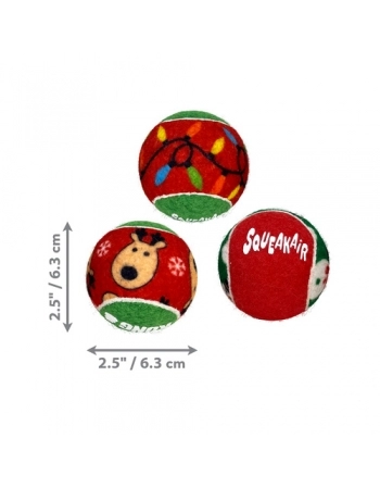 KONG HOLIDAY SQUEAKAIR BALLS 6-PK MEDIUM (H24D138)