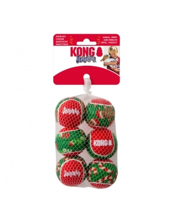 KONG HOLIDAY SQUEAKAIR BALLS 6-PK S (H25D134)