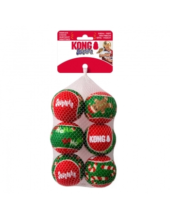 KONG HOLIDAY SQUEAKAIR BALLS 6-PK M (H25D133)