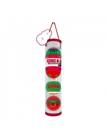 KONG HOLIDAY OCCASIONS BALLS 4-PK M (H25D122)